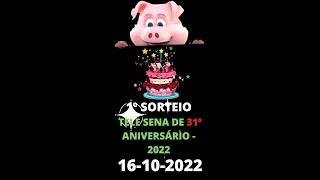 TELE SENA DE 31º ANIVERSÁRIO 2022 -   TELE SENA DE ANIVERSÁRIO --  1º SORTEIO - 16/10/2022 #SHORTS