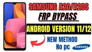 Samsung A20/A20S Frp Bypass| New method ,no pc 2023