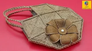 DIY Jute Bag - How to Make Handmade Jute Bag | DIY Purse Making | Ladies HandBag with Jute Rope
