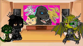 The Kaiju react to Godzilla Vs. King Ghidorah The Musical Animated Song || Gacha club ||