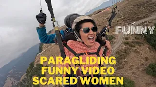 Paragliding funny video scared 😱 woman 👩 most funny video in bir billing