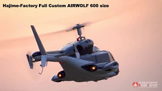 Full Custom RC Scale Heli Airwolf スケール ヘリコプター 調整 フライト