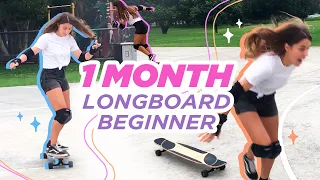 1 MONTH Beginner Longboard Progression 🛹 Learning how to skate ✨