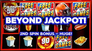 2nd Spin → HUGE WIN! Super Bowl Jackpots Slot - BEYOND JACKPOT!