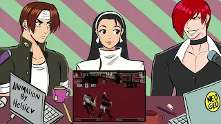 Kyo, Iori and Chizuru react to Shingo in KOFXV