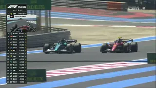 Carlos Sainz overtake on Lance Stroll French GP 2022