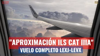 TUTORIAL: APROXIMACIÓN ILS CAT III CERO VISIBILIDAD, TORMENTA  - PMDG 737-800 - 4K L - LEXJ - LEVX!!