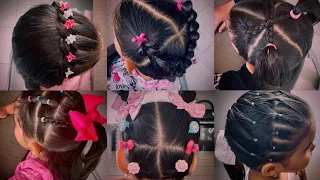 Front Pull Through Braids + How To Take Out Elastic Styles || Hairstyles For Your Daughters