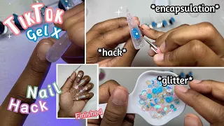 TIKTOK Viral GEL X Glitter HACK | Glitter ENCAPSULATION Nail HACK!