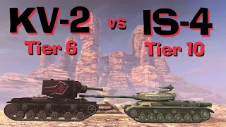 WOT Blitz Can KV-2 with 152mm Derp Kill an IS-4?