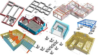 Обзор моих проектов 2023 - Фундаменты, Перекрытия, Крыши, Лестницы, Каркасы