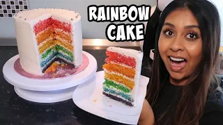 MAKING MY FIRST RAINBOW CAKE!