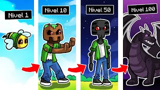 MINECRAFT pero CUANDO SUBIMOS de NIVEL SOMOS un MOB DIFERENTE!