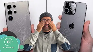 TERRIBLE PRUEBA DE CAÍDAS del Galaxy S24 Ultra vs iPhone 15 Pro Max | El Recuento