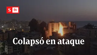 Impresionante: un edificio colapsó en Gaza tras ataque aéreo israelí | Videos Semana