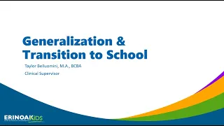 ETS Webinar Six: Transition to School
