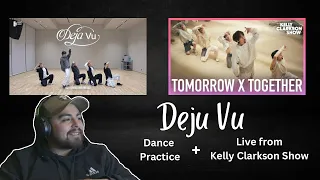 Deju Vu Dance Practice + Live from Kelly Clarkson Show TXT Reaction