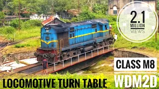 Class M8 (WDM2D) Locomotive turning on a turn table.