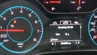 HOW TO RESET OIL LIFE WARNING ON 2016-2018 CHEVY CRUZE LT.