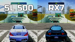 NFS Most Wanted: Mercedes SL 500 vs Mazda RX7 - Drag Race