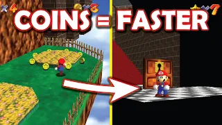 Super Mario 64 but every coin makes you faster