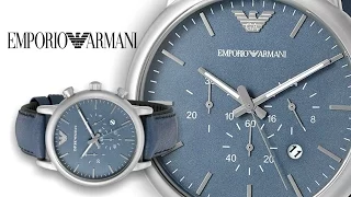 Emporio Armani Men's AR1969 Dress Blue Leather Watch