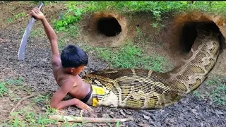 Anaconda attack fishing boy in water | Ataque de anaconda | fun made movie part 14
