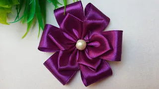 How to Make Ribbon Flower | Easy Ribbon Flower Making