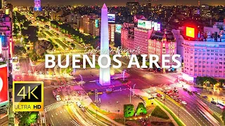 Buenos Aires City Downtown, Argentina 🇦🇷 in 4K ULTRA HD 60FPS at night by Drone