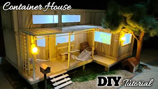 DIY miniatur rumah kontainer dari stik es krim || Container house DIY