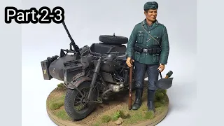 ITALERI 1/9 German Military Motorcycle & German Infantryman Part2-3