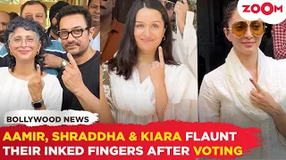 Aamir Khan, Shraddha Kapoor, Kiara Advani & other stars FLAUNT their inked fingers after voting