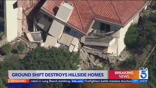 Landslide tears apart luxury homes in Palos Verdes Peninsula