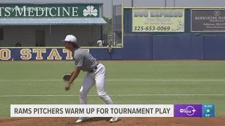 Rams pitchers warm up for tournament play