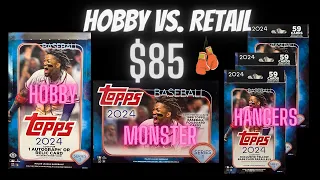 Hobby vs. Retail ⚾️ 1 Hobby Box vs. 3 Hanger Boxes and 1 Monster Box of 2024 Topps Series 1