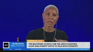 Jada Pinkett Smith talks with students at Baltimore School for the Arts