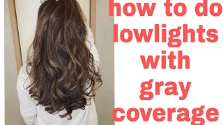 how to do low lights with gray coverege#lowlights# keune7.32 hair colour# keune 6uc#lowlight