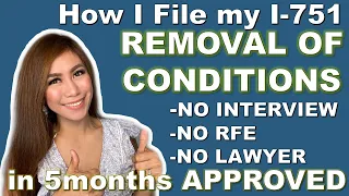 How I File My I-751 REMOVAL OF CONDITIONS | 10 year Green Card APPROVED in 5 months | ROC Timeline