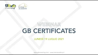 Webinar GB Certificates Free 19/07/2021