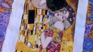 Вышивка крестом. Густав Климт "Поцелуй".Вышиваю красоту. ч.1