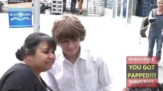 Ty Simpkins greets fans wile arriving to the Compadres Premiere at ArcLight Theatre in Hollywood
