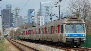 Transilien lines L, U and Tramway T2 at Suresnes and Saint-Cloud