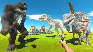 FPS Avatar and Mutant Primates Fights Dinosaurs | Difficult Parkour - Animal Revolt Battle Simulator