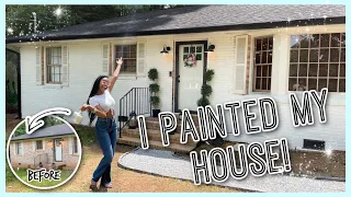 I PAINTED MY DREAM HOUSE!!!| DIY Exterior Makeover PT. 2| +powerwashing & gravel walkway #FIXERUPPER