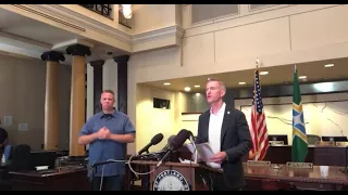 Portland Mayor Wheeler and Police Chief Lovell address shooting homicide near downtown protests