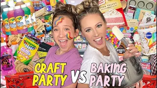 CRAFT PARTY 🖍🎨VS BAKING PARTY 🎂🍪 TARGET SHOPPING CHALLENGE!