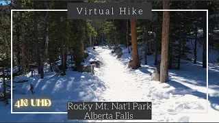 Alberta Falls Trail | Rocky Mountain National Park | 4K Immersive Hikethrough | Winter