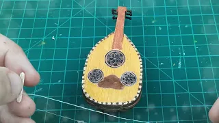 طريقة صنع آلة العود مصغر من الخشب - How to make a miniature oud instrument out of wood #diy
