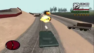 GTA SA - Six star wanted level chase with Rhino (Moded)