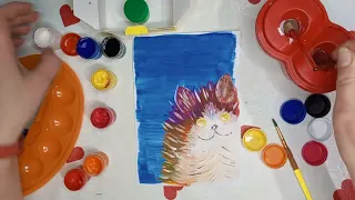 Малюємо фарбами котика. Кіт гуашшю. Гурток "Чарівна палітра".